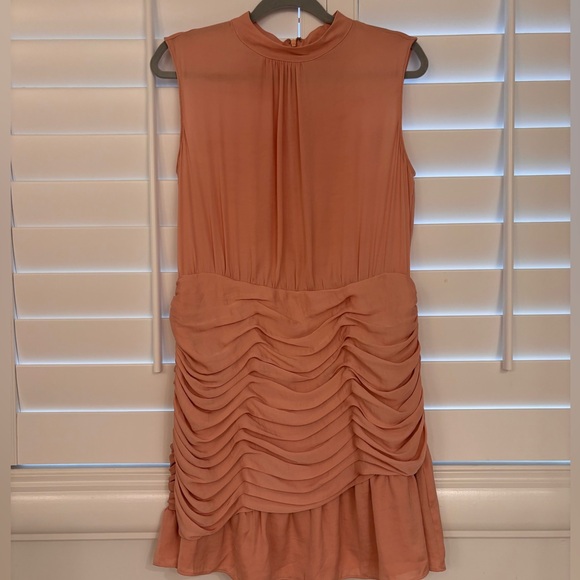 Naked Zebra Dresses & Skirts - Naked Zebra Peach Ruched Mini Dress